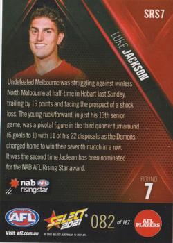 2021 Select AFL Rising Star #SRS7 Luke Jackson Back